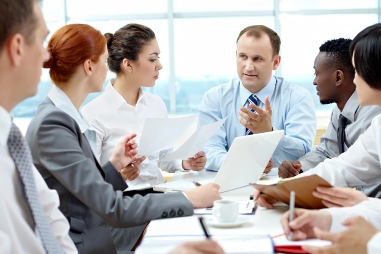 group of people around table